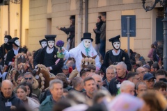 Oristano, Sardinia, ITALY - February 9th, 2024 - Su componidori leaders of the Sartiglia traditional horse race