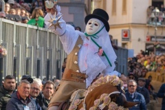 Oristano, Sardinia, ITALY - February 9th, 2024 - Su componidori leaders of the Sartiglia traditional horse race