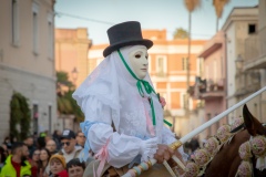 Oristano, Sardinia, ITALY - February 9th, 2024 - Su componidori leaders of the Sartiglia traditional horse race