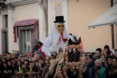 Oristano, Sardinia, ITALY - February 9th, 2024 - Su componidori leaders of the Sartiglia traditional horse race