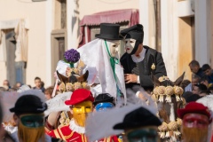 Oristano, Sardinia, ITALY - February 9th, 2024 - Su componidori leaders of the Sartiglia traditional horse race